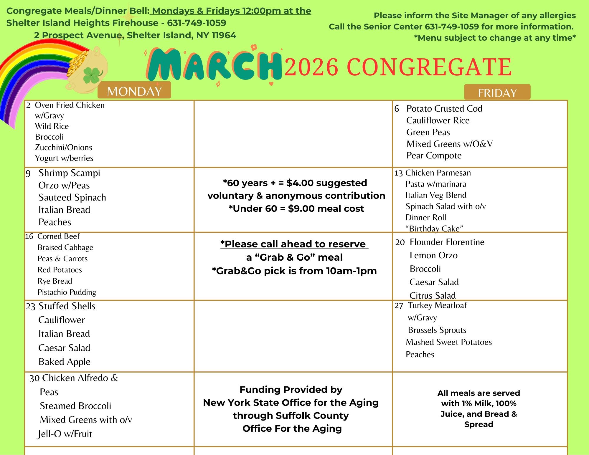 MARCH CONG 2026 Menu